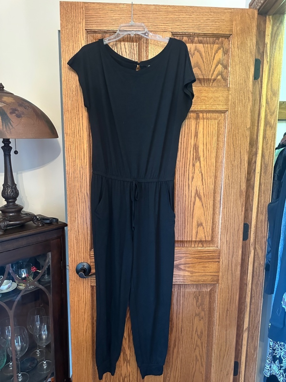 Women’s Black Jumpsuit with Drawstring Waist